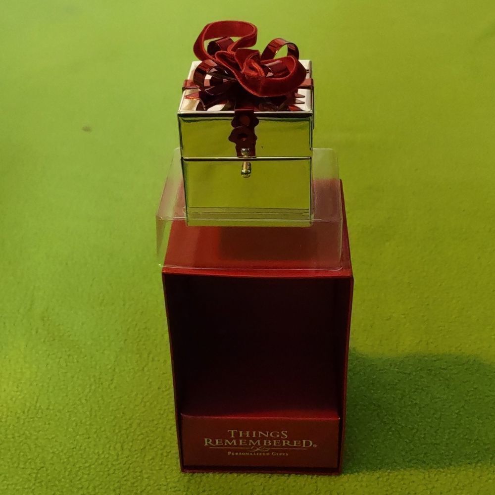 Things Remembered Engravable 2x2 Photo Ornament Box.